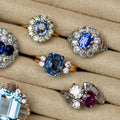 Edwardian Sapphire, Diamond, and Platinum Cluster Ring