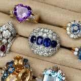 1920s Natural Sapphire, Diamond, and Platinum Cluster Ring