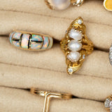 Opal Inlay and 14K Gold Dome Ring