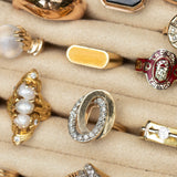 Yellow Enamel and 18K Gold Ring