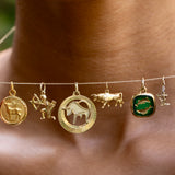 Pisces 18K Gold and Chalcedony Zodiac Charm