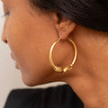 Large Ram 14K Gold Hoop Earrings