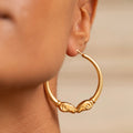 Large Ram 14K Gold Hoop Earrings