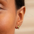 Diamond, Peridot, and 14K Gold Stud Earrings