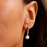 Pearl and Diamond 14K Gold Dangle Earrings
