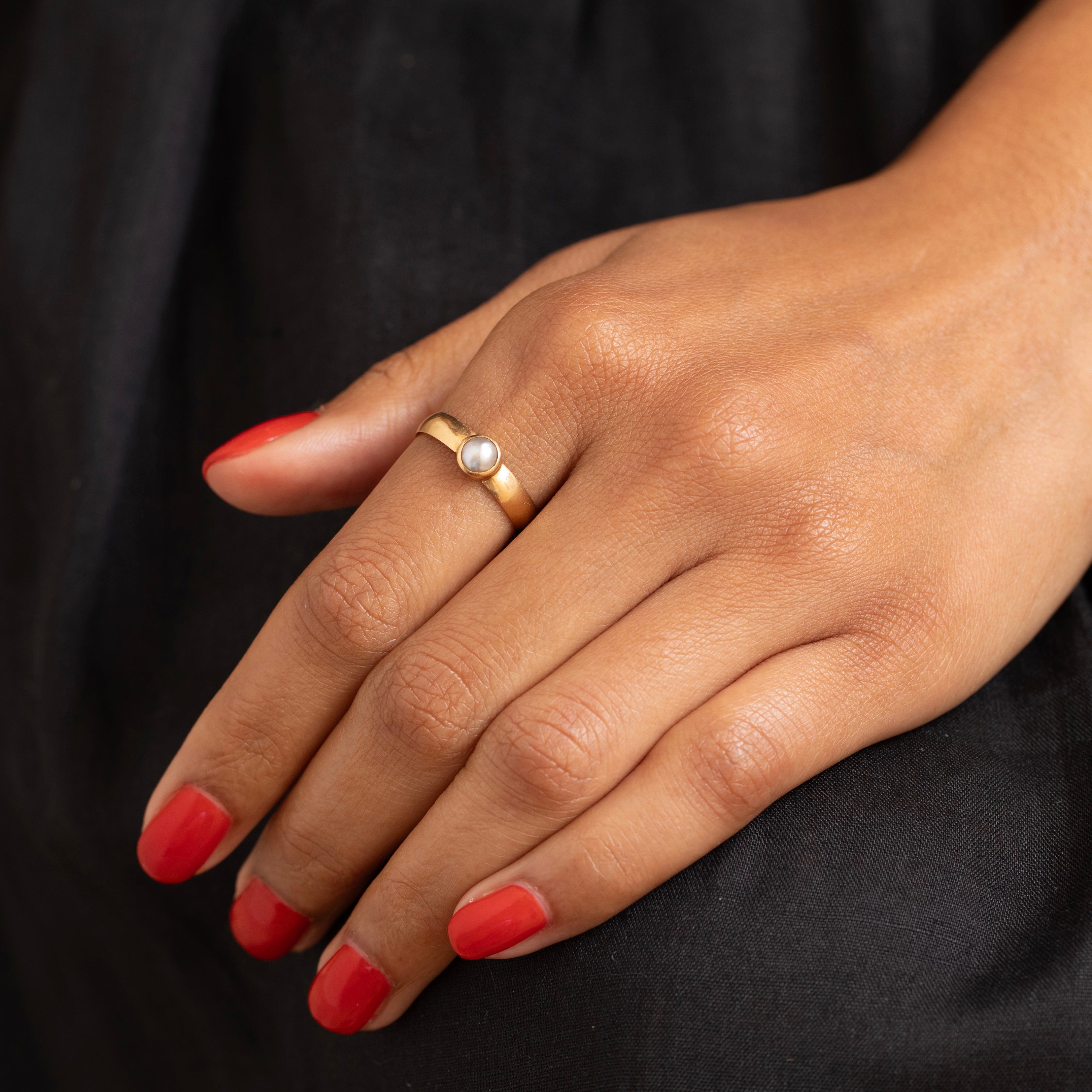 Victorian Pearl and 18K Gold Ring