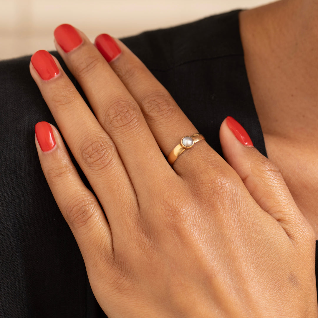 Victorian Pearl and 18K Gold Ring