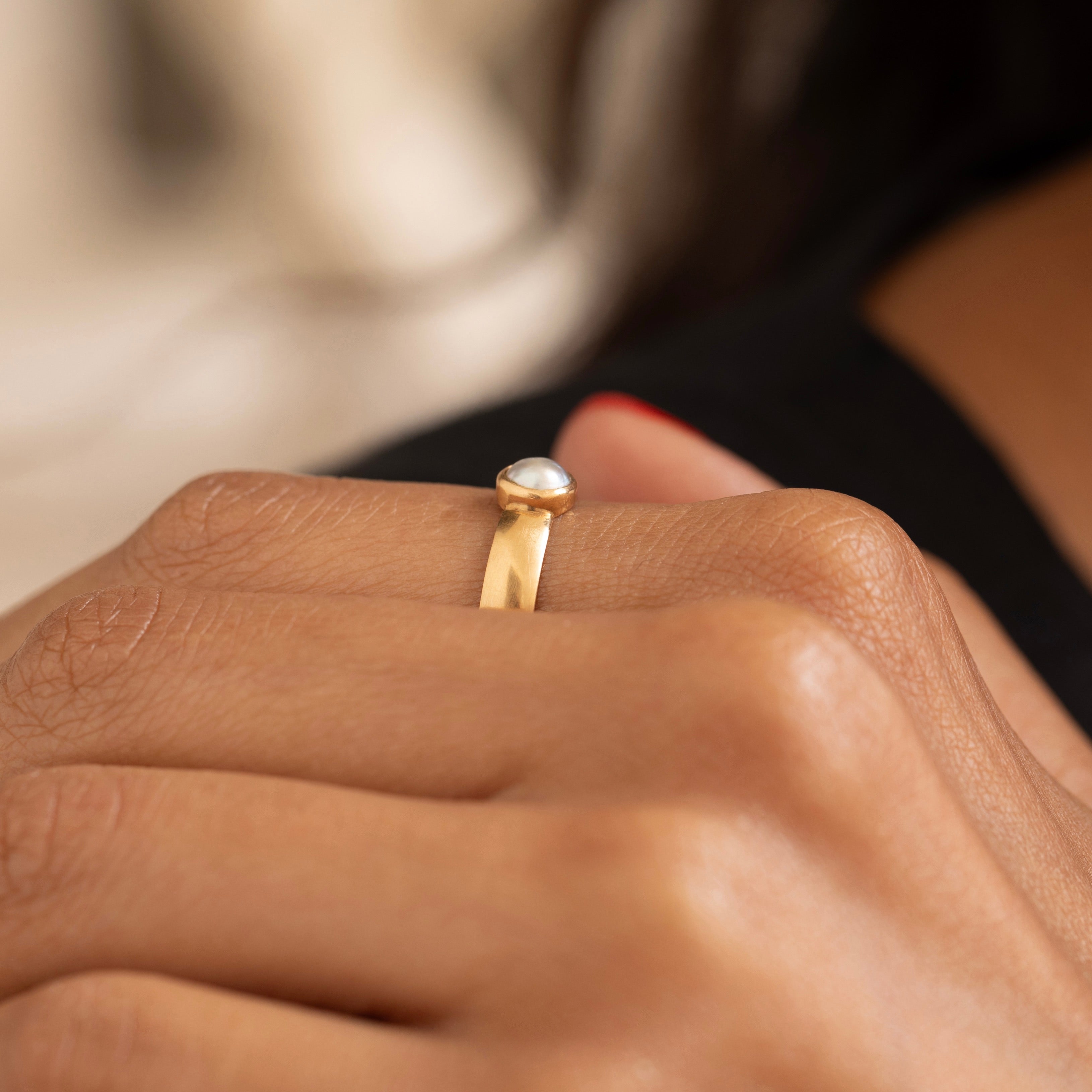 Victorian Pearl and 18K Gold Ring