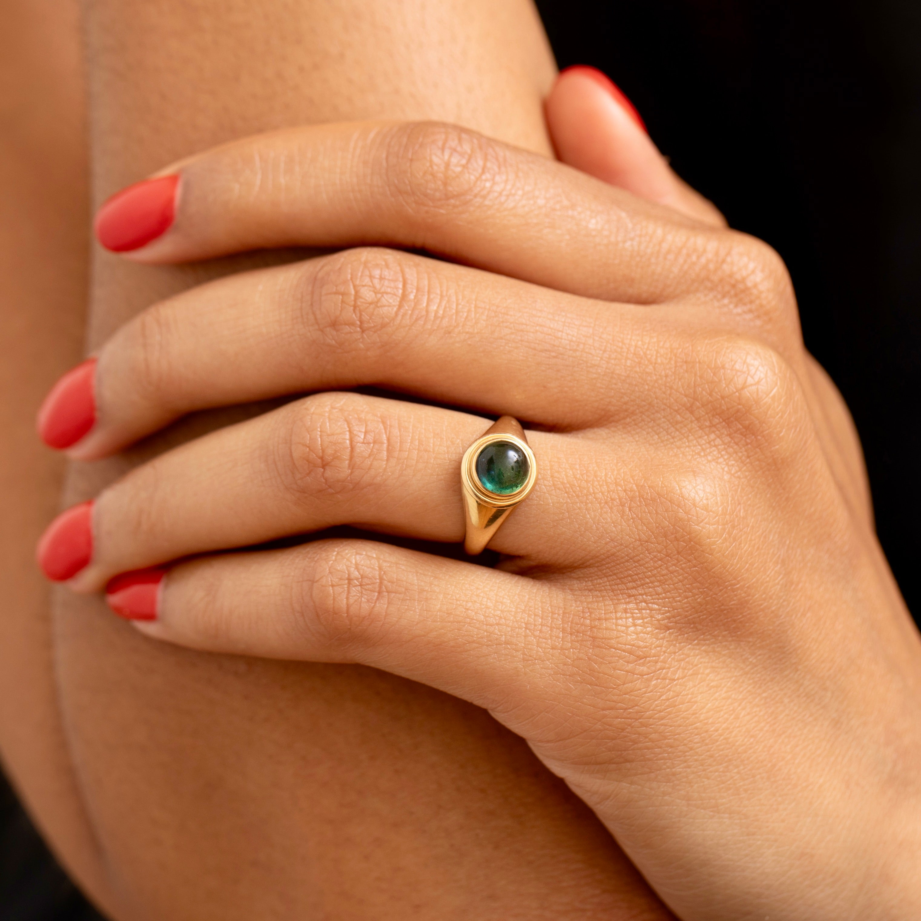 Bi-Color Tourmaline and 14K Gold Ring