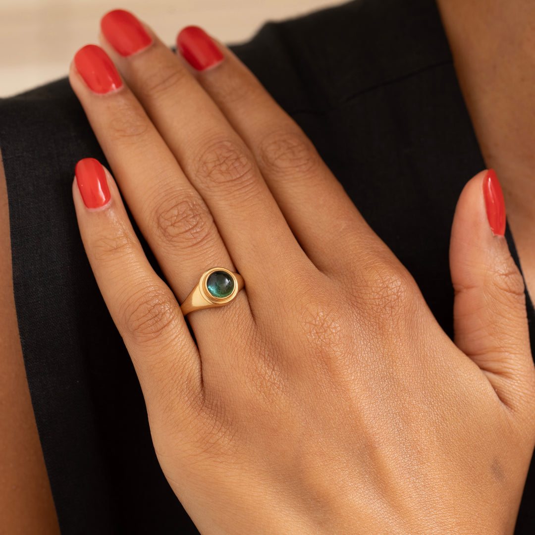 Bi-Color Tourmaline and 14K Gold Ring