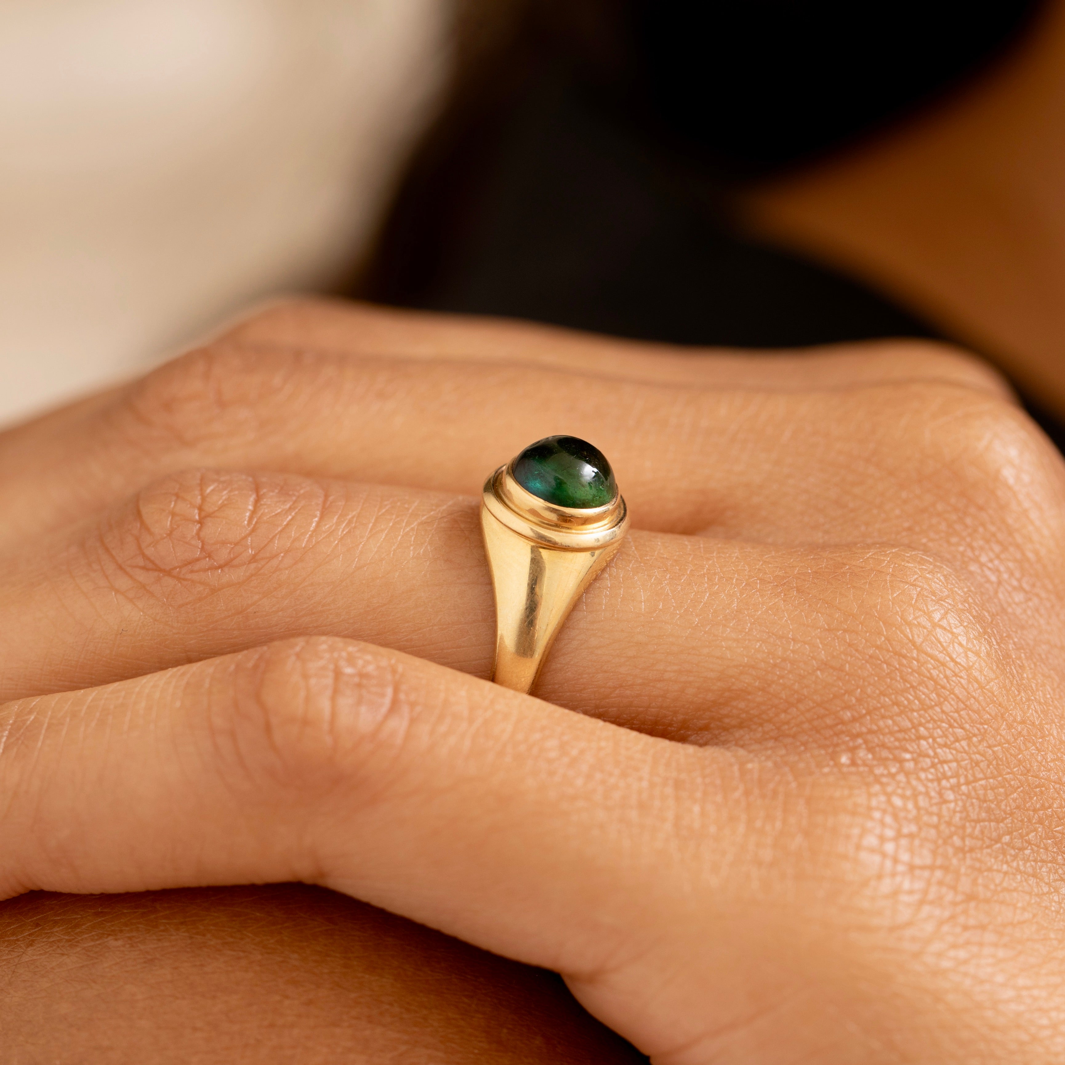 Bi-Color Tourmaline and 14K Gold Ring