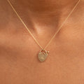 Engraved 14k Gold Heart Padlock Charm