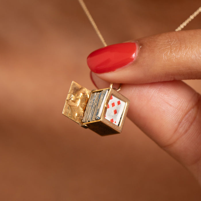 Movable Deck Of Cards 14K Gold Charm