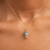 Movable 14k Gold And Plastic Globe Charm