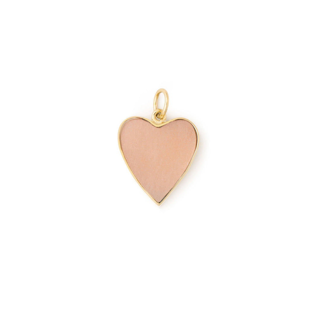 The F&B Small Pink Opal Heart 14k Gold Charm