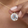Gemini Enamel And 14k Gold Zodiac Charm