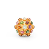 Large 18k Gold And Glass Stone Sputnik Ring