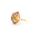 Large 18k Gold And Glass Stone Sputnik Ring