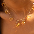 Citrine Heart and 14k Gold Convertible Necklace And Bracelet