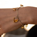 Citrine Heart and 14k Gold Convertible Necklace And Bracelet