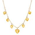 Citrine Heart and 14k Gold Convertible Necklace And Bracelet