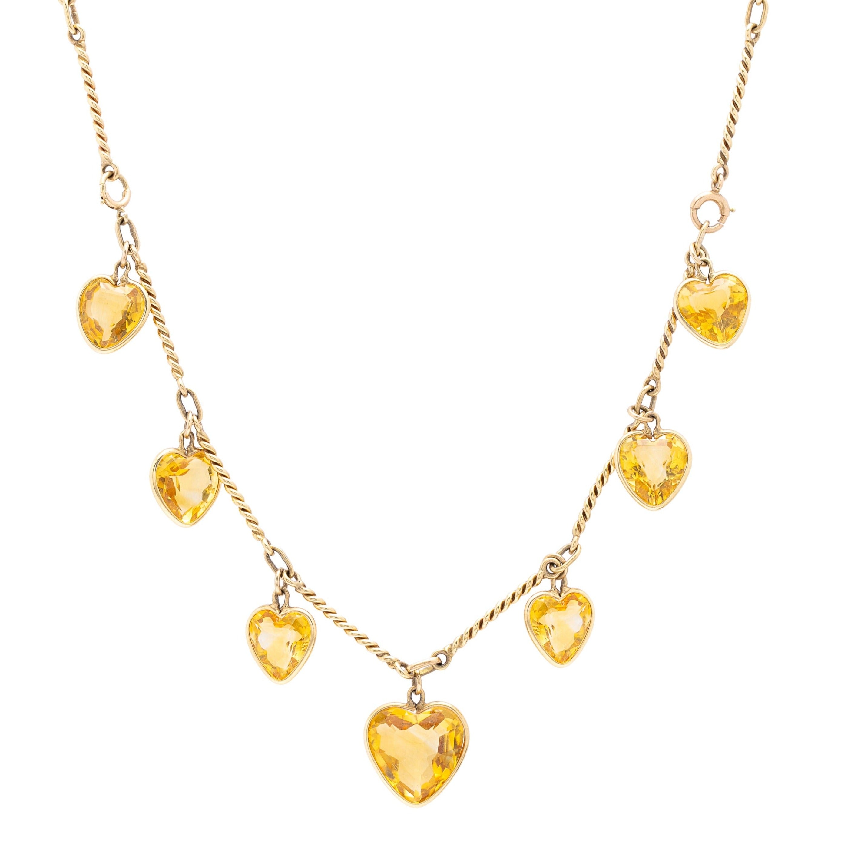 Citrine Heart and 14k Gold Convertible Bracelet And Necklace