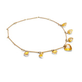 Citrine Heart and 14k Gold Convertible Necklace And Bracelet
