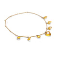 Citrine Heart and 14k Gold Convertible Necklace And Bracelet