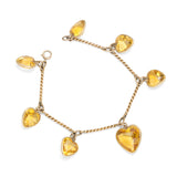 Citrine Heart and 14k Gold Convertible Necklace And Bracelet