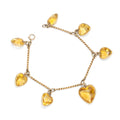 Citrine Heart and 14k Gold Convertible Necklace And Bracelet