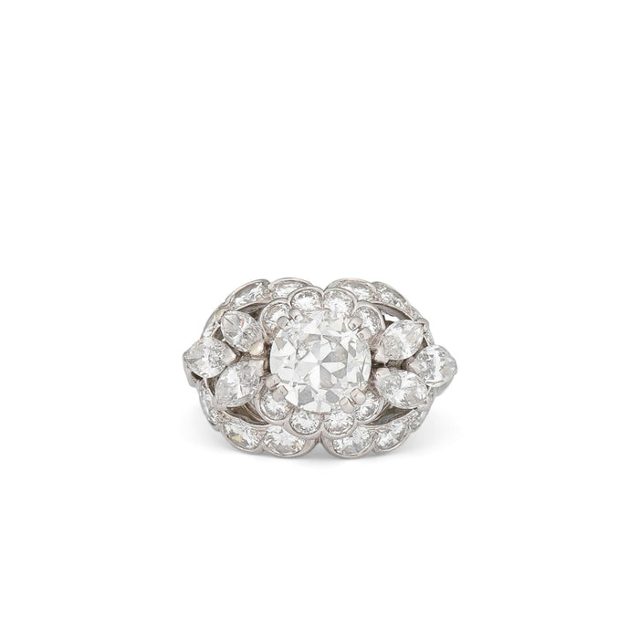 Harry Winston 1950s Diamond and Platinum Dome Ring