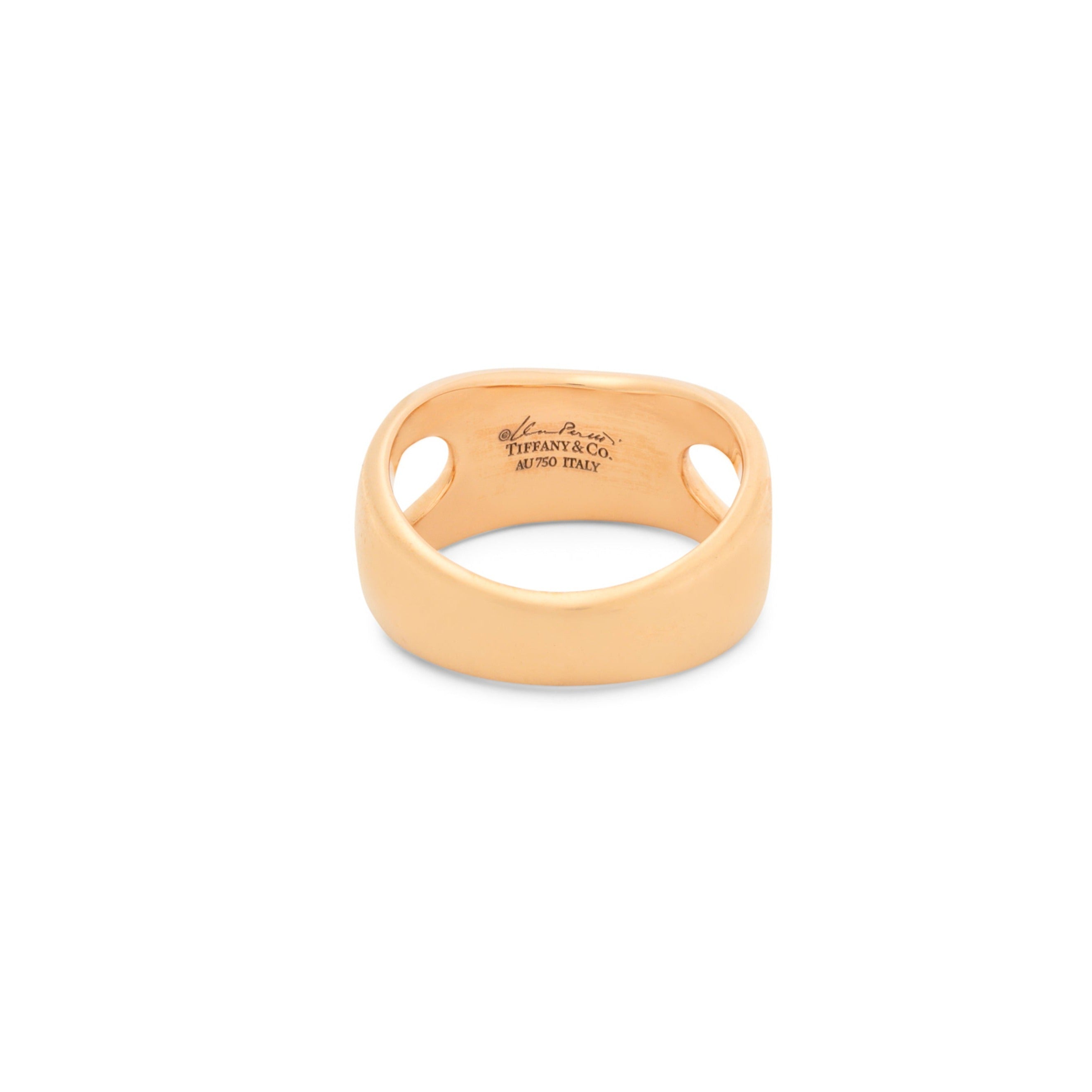 Elsa Peretti Tiffany & Co 18k Rose Gold Open Side Ring