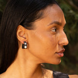 Marsh & Co. Blackened Steel, Diamond, and Pearl Clip Earrings