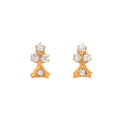 Victorian Old Mine Cut Diamond and 14K Gold Club Earrings