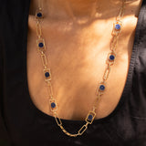 Sodalite and 14k Gold 28" Chain Necklace