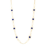 Sodalite and 14k Gold 28" Chain Necklace