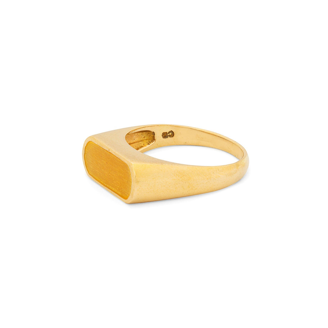 Yellow Enamel and 18K Gold Ring