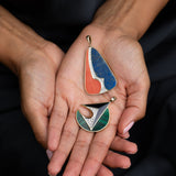 Malachite, Diamond, and Enamel 14K Gold Pendant Necklace