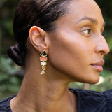 Multi-Stone and 18K Gold Fish Earrings