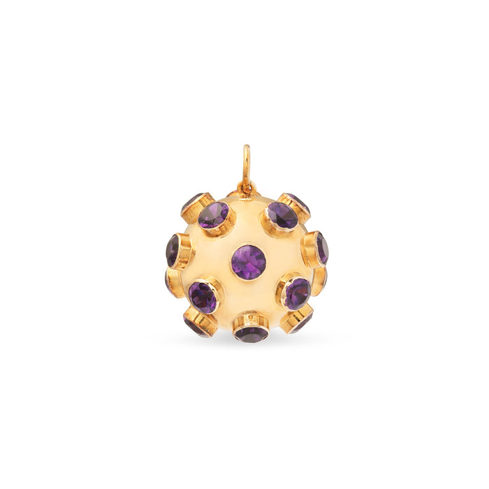 Amethyst and 18k Gold Sputnik Charm Pendant