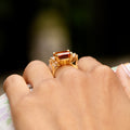 Citrine, Diamond, and 18K Gold Cocktail Ring