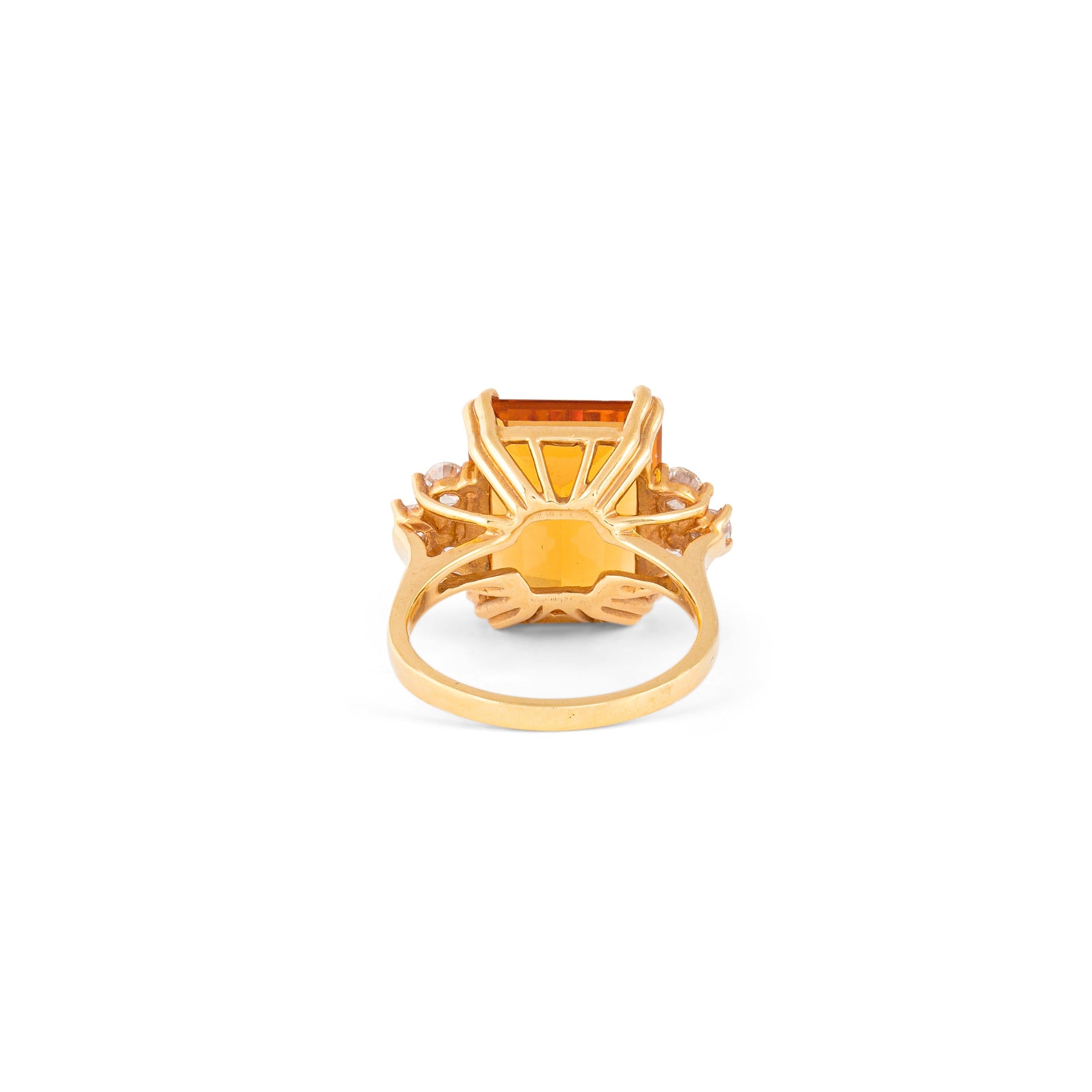 Citrine, Diamond, and 18K Gold Cocktail Ring