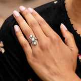 Edwardian 3-Stone Diamond, Platinum, and 14K Gold Ring