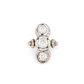 Edwardian 3-Stone Diamond, Platinum, and 14K Gold Ring