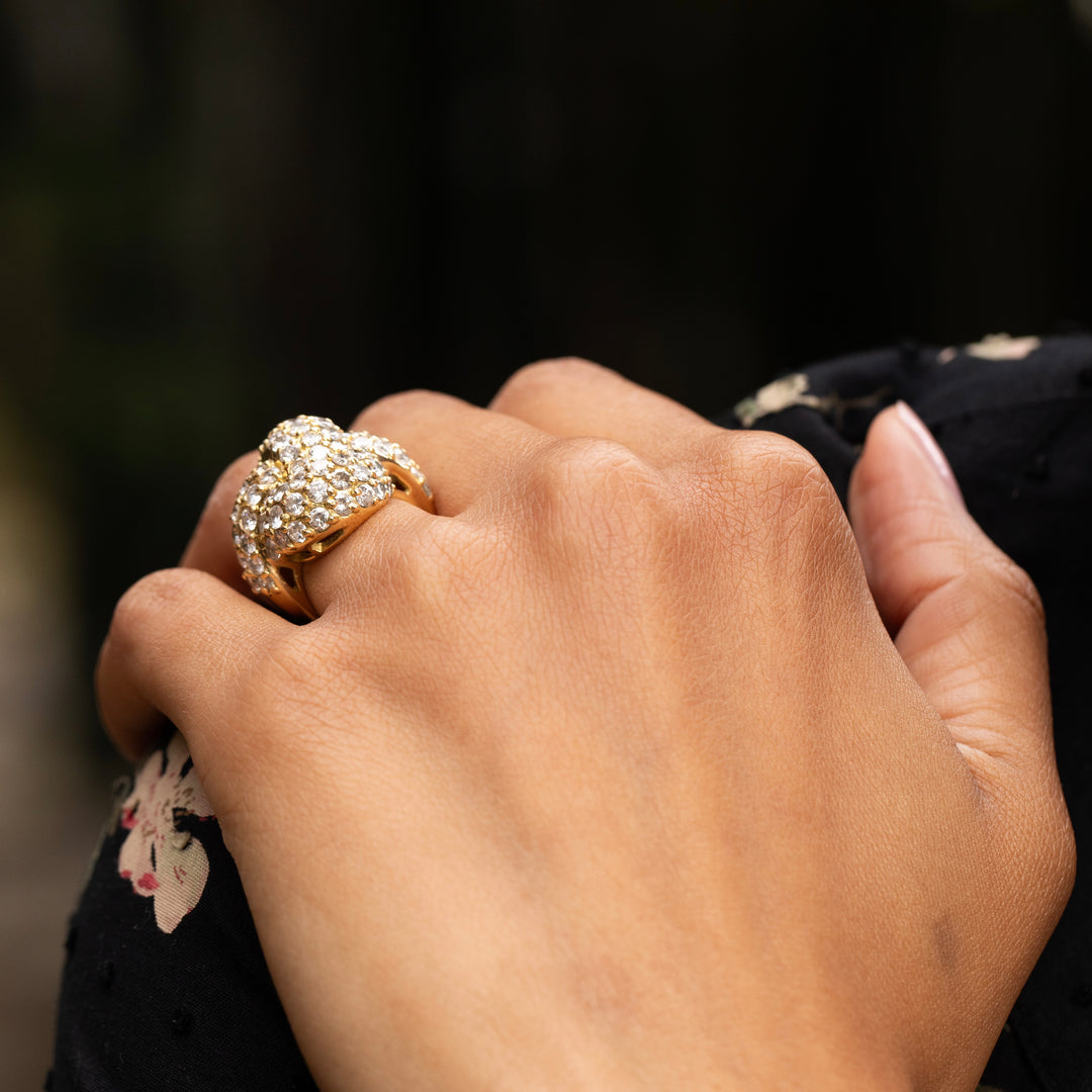 Diamond and 18K Gold Knot Cocktail Ring