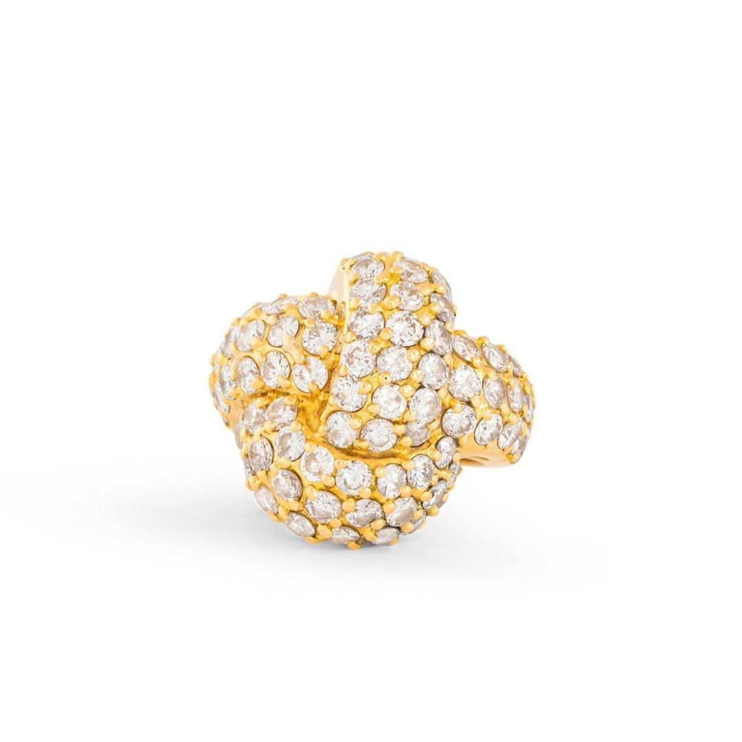 Diamond and 18K Gold Knot Cocktail Ring