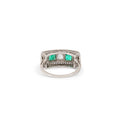 Art Deco Diamond, Emerald, and Platinum Ring