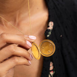 Victorian Lion's Head 14K Gold, Diamond, and Ruby Locket Necklace