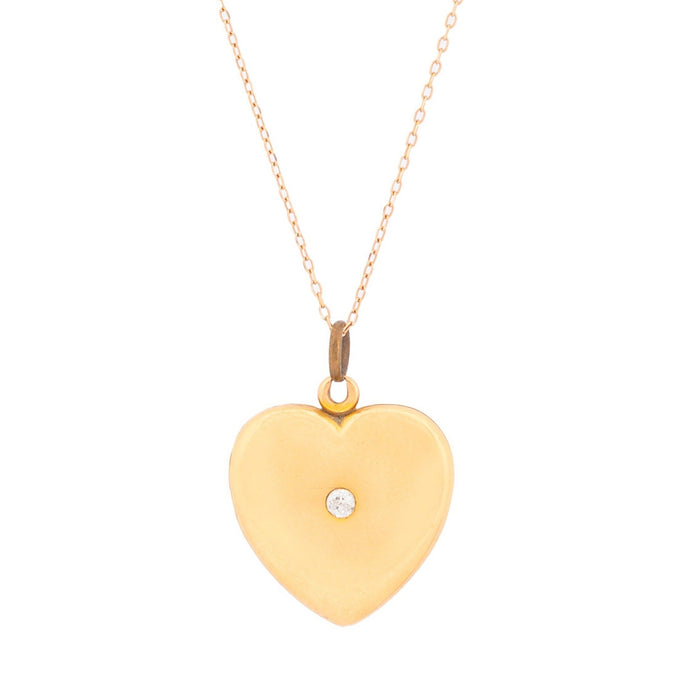 Victorian Diamond and 14K Gold Heart Locket