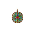 French Plique-à-Jour And 18k Gold Stained Glass Window Charm